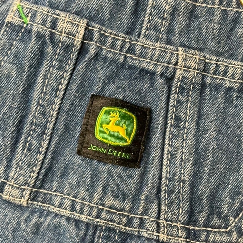 John Deere Kids Blue Denim Overalls - Picture 5 of 7
